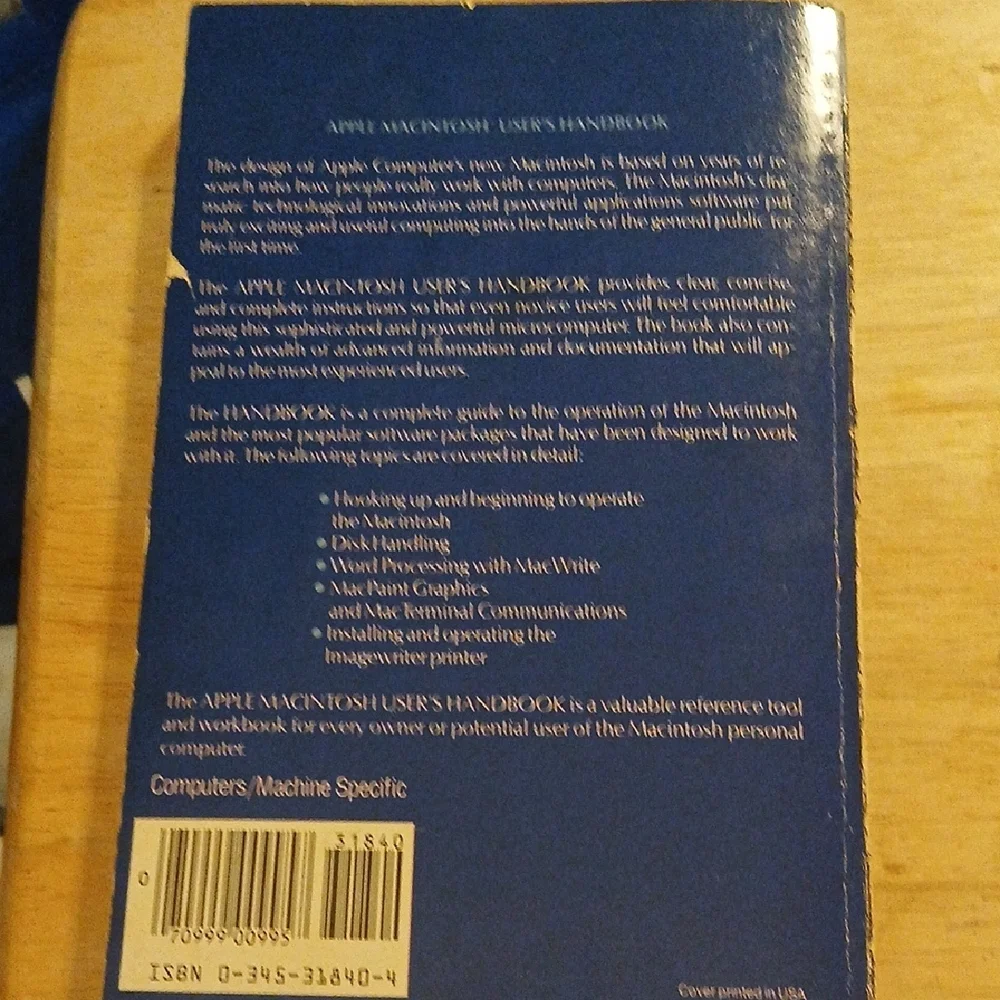 Apple Macintosh User's Handbook - Blue and Gray